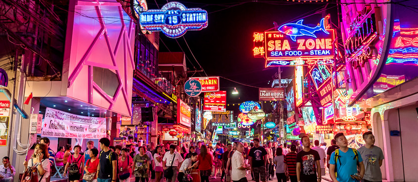 Bangkok lighted streets